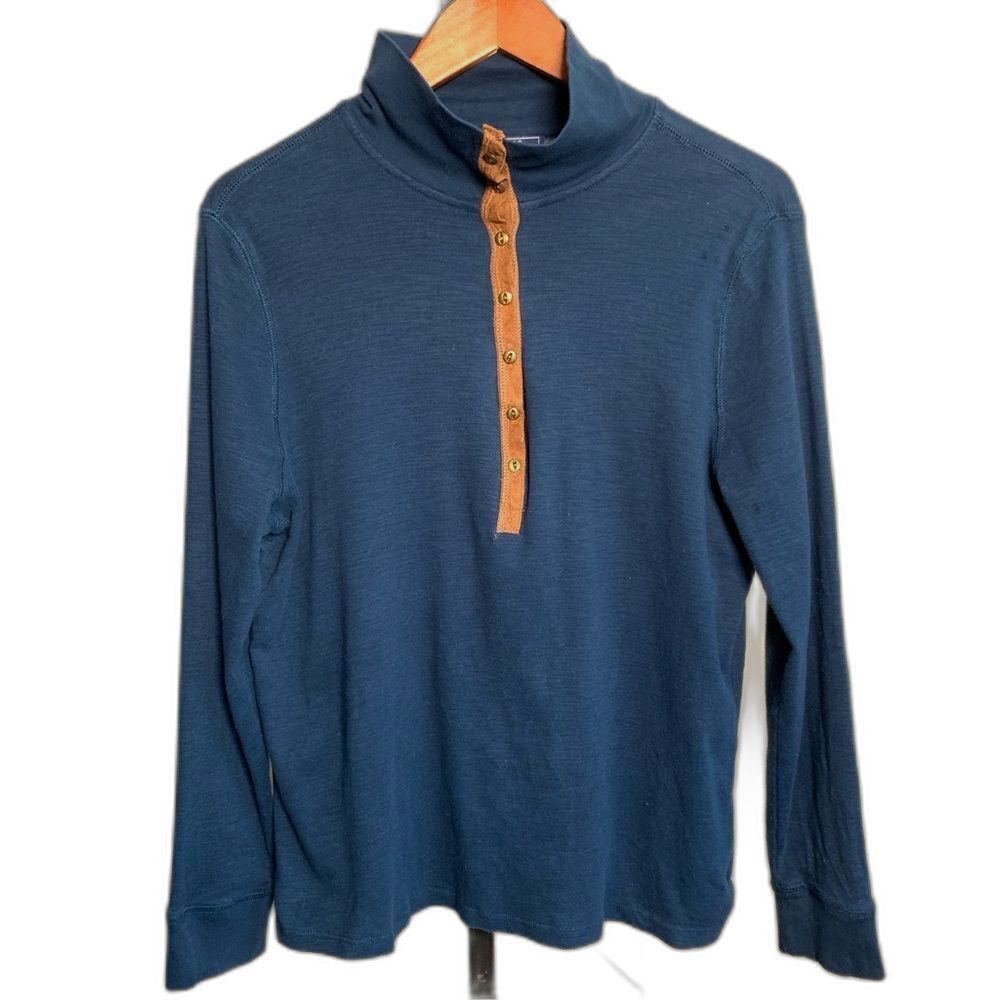 Chaps Ralph Lauren Denim Blue Sweater Button Detail Size 1X